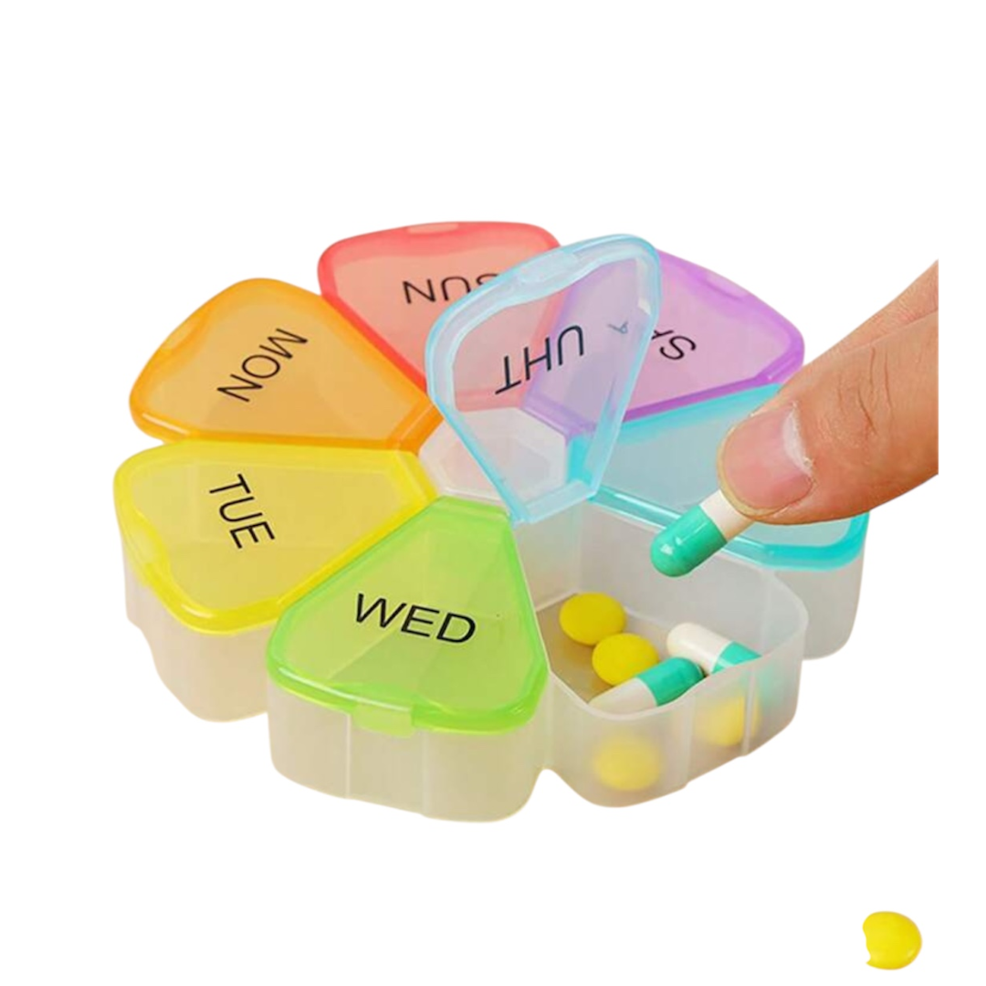 Flowered Shape pills Box - Weekly