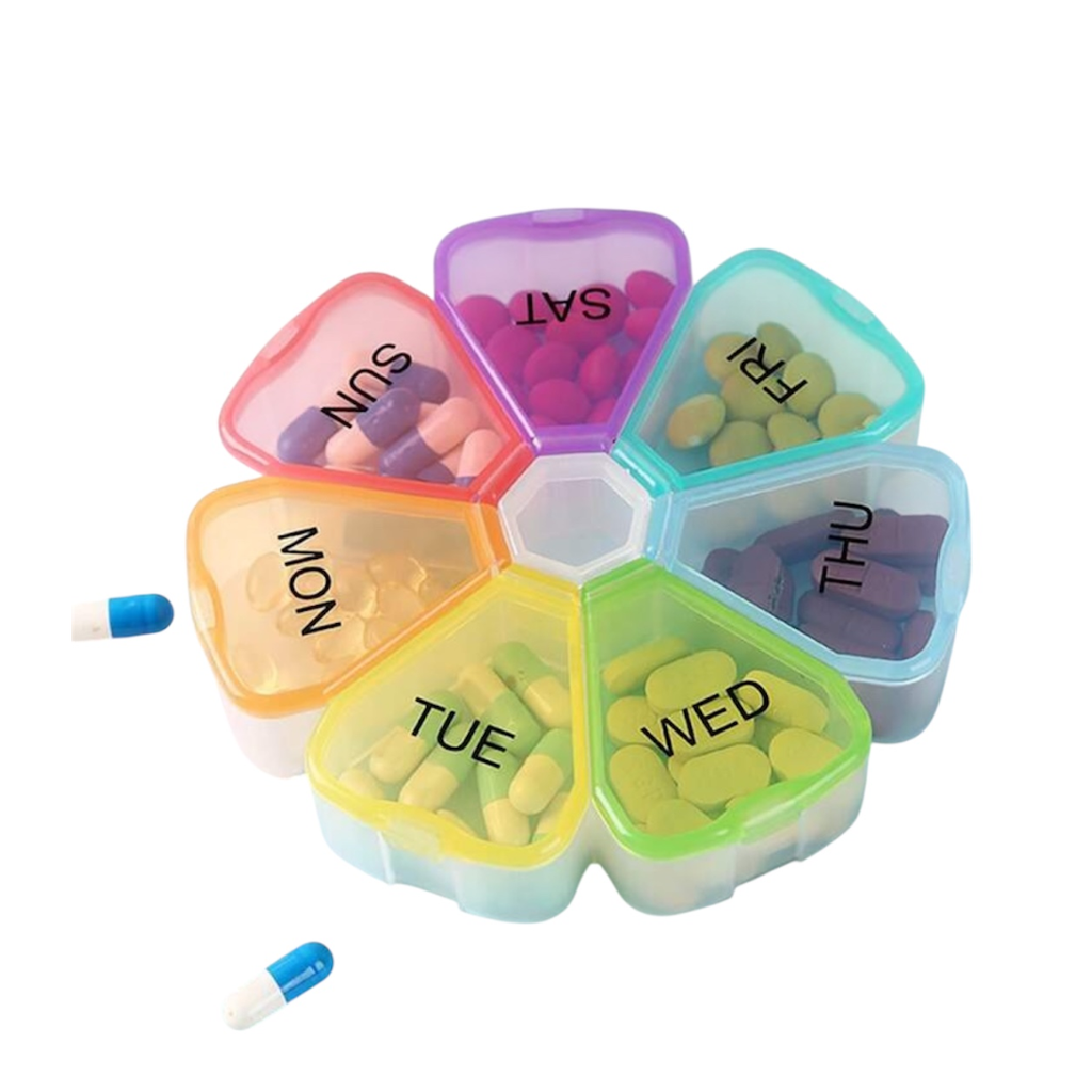 Flowered Shape pills Box - Weekly