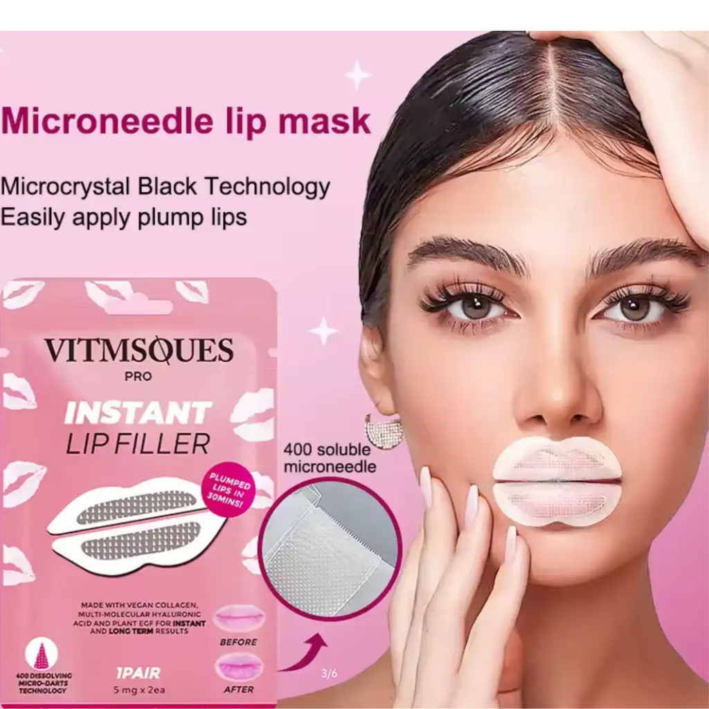 400 Hyaluronic Acid Microneedle Lip Patches For Instant Plumping & Anti Wrinkle